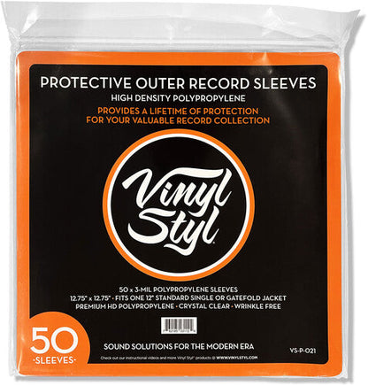 Vinyl Styl - 12-Inch Clear Outer Record Sleeve 50CT