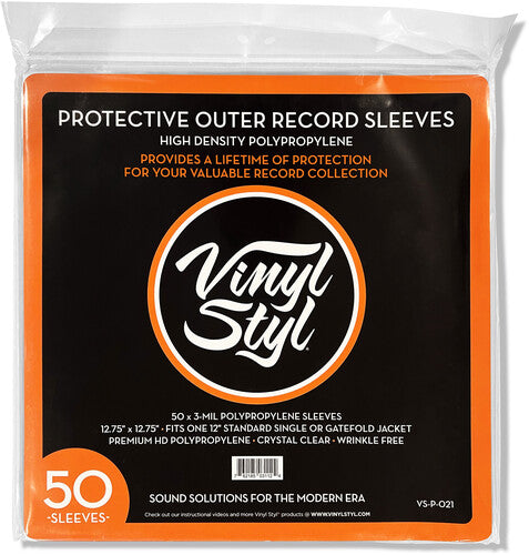 Vinyl Styl - 12-Inch Clear Outer Record Sleeve 50CT