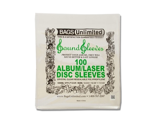 Bags Unlimited 12-Inch Clear Resealable Vinyl Record Jacket (100ct)