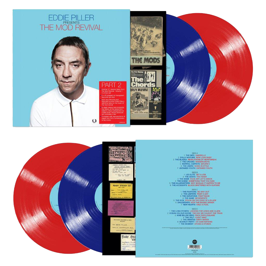 Eddie Piller Presents More of The Mod Revival: Limited Edition Transparent Blue and Red Vinyl 2LP [ vinyl ]