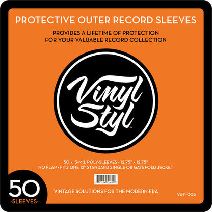 Vinyl Styl - 12-Inch Clear Outer Record Sleeve 50CT