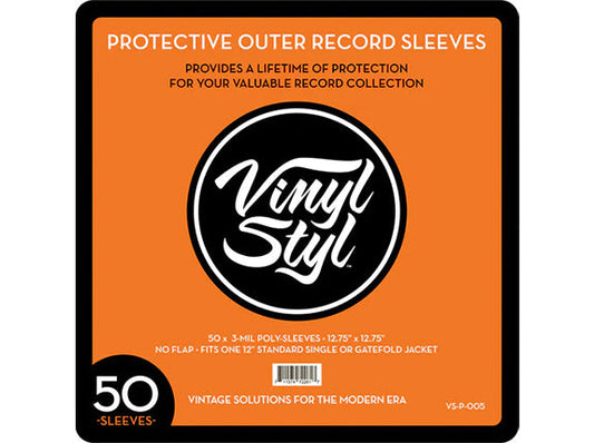 Vinyl Styl - 7-Inch Clear Open Top Outer Record Sleeve 50CT